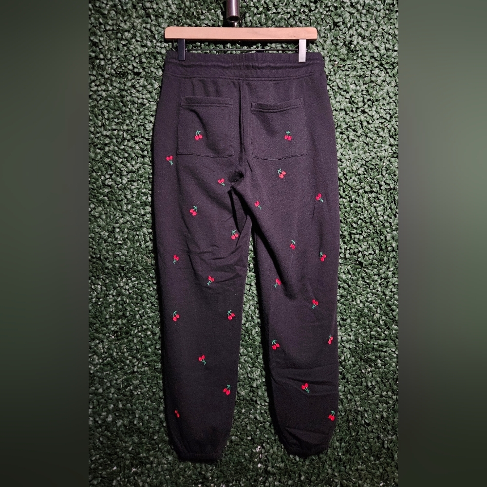 Lou & Grey Black Joggers with Red Cherry Embroidery - Picture 3 of 3